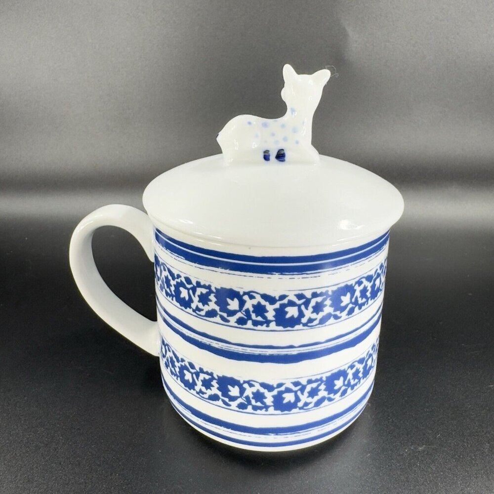 Ellen DeGeneres Ceramic Mug Cup With Deer Lid To Keep Hot Drinks Porcelain Mug - Picture 13 of 13